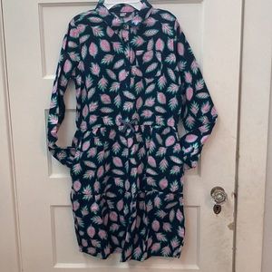 Lands Ends Girls Flannel Dress